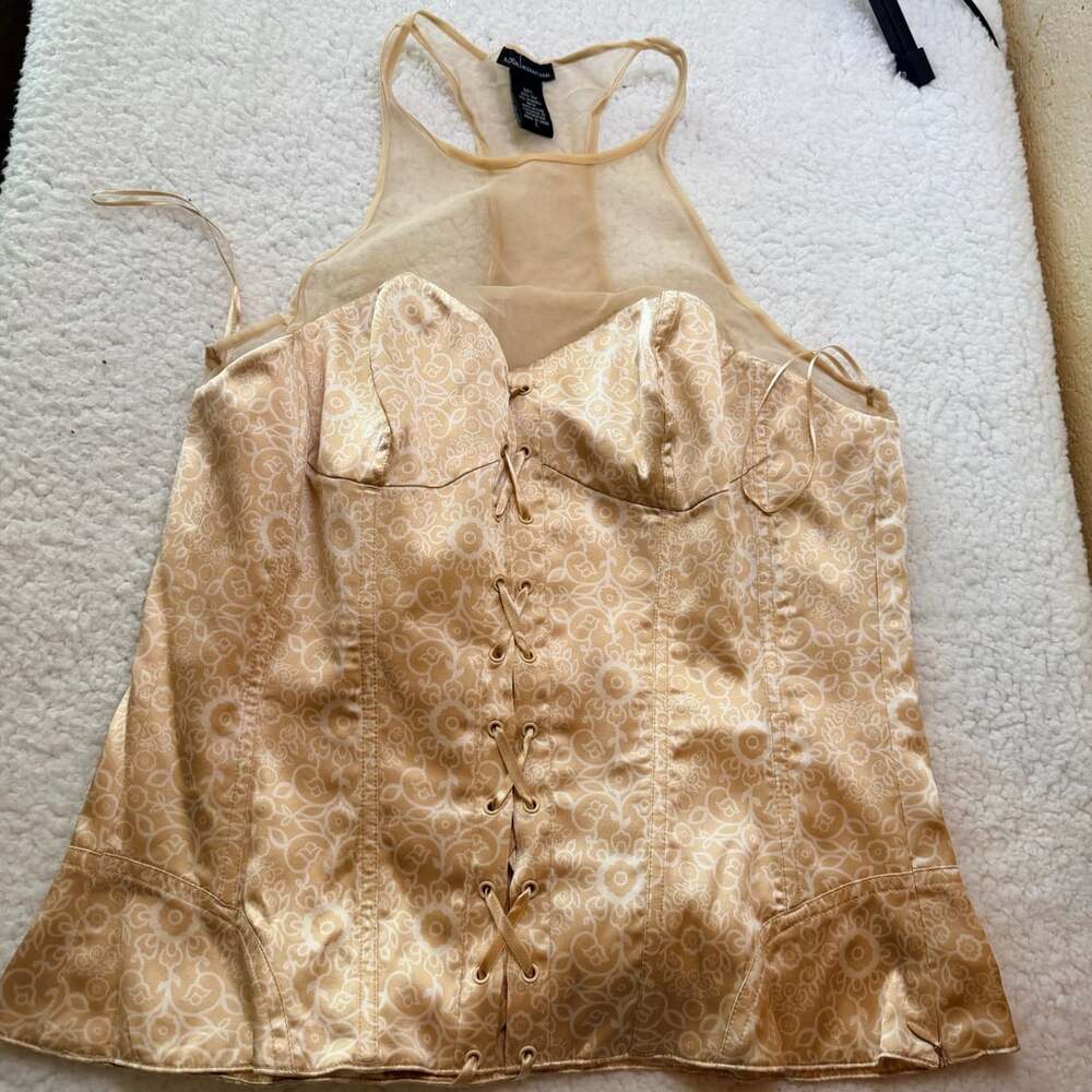 Moda International Corset Size L Silk Mesh Jacquard